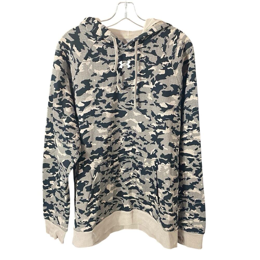 Under Armour Camo Pull Over Hoodie W/drawstring Kangaroo Pockets Men’s Size L